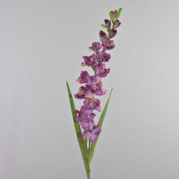 Künstliche Blume Gladiole THEOPHORA, violett-gelb, 110cm, Ø6-10cm