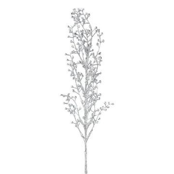 Dekozweig Scheinbeere BLERTO, Beeren, silber, 55cm
