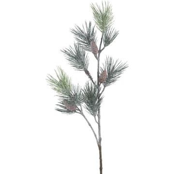 Kunstzweig Pinie SNOLER mit Glitzer, Zapfen, gefroren, grün, 120cm