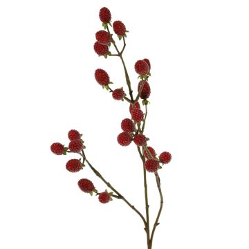 Deko Zweig Brombeere URUMA mit Früchten, rot, 90cm