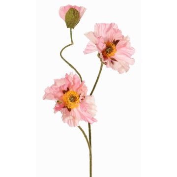 Künstlicher Mohnblumenzweig PEJA, rosa, 90cm, Ø11-13cm