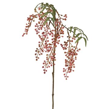 Ebereschen Zweig künstlich JANNAH mit Früchten, rosa-grün, 85cm