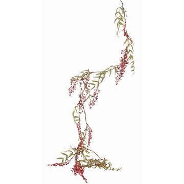 Künstliche Girlande Pfefferbaum TENGYH mit Beeren, dunkelrosa, 180cm