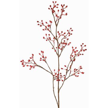 Deko Zweig Heckenrose HIKERNO mit Hagebutten, rot, 100cm