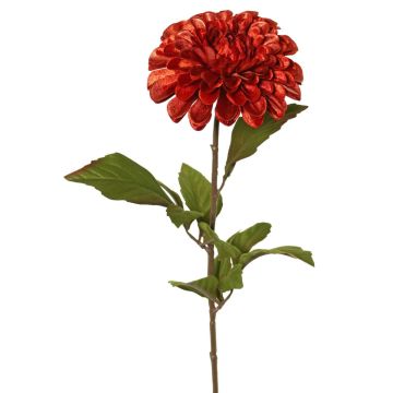 Samt Dahlie TINFAS, dunkelorange, 60cm, Ø13cm