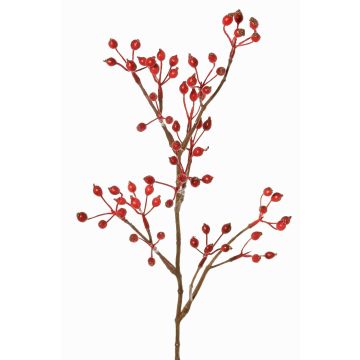 Deko Zweig Heckenrose HIKERNO mit Hagebutten, rot, 60cm