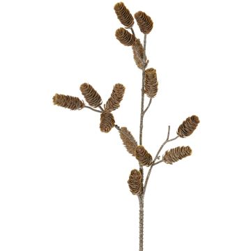 Deko Tannenzweig LONGIH mit Zapfen, braun-weiß, 75cm