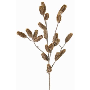 Deko Tannenzweig LONGIH mit Zapfen, braun-weiß, 95cm