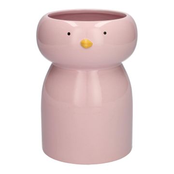 Deko Vase ADDILYNN aus Dolomit, mit Küken Gesicht, rosa, 17cm, Ø11,5cm Deko Vase ADDILYNN aus Dolomit, mit Küken Gesicht, rosa, 17cm, Ø11,5cm