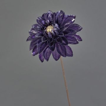 Kunstblume Dahlie LEOLANI, glamour-dunkellila-elektrum, 60cm, Ø15cm