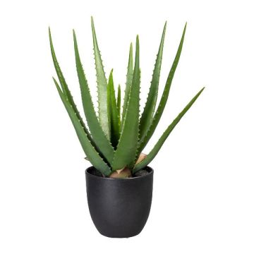 Kunst Sukkulente Aloe Vera KRONFA im Dekotopf, grün, 45cm