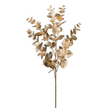 Kunstzweig Eukalyptus SLOFER, metallic-gold, 65cm