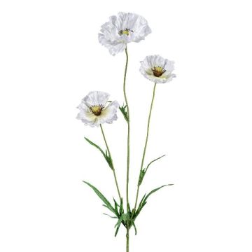 Kunstzweig Mohnblume IGNIS, weiß, 70cm