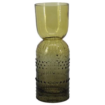 Dekovase Glas DESCON mit Punkten, cognac-braun-klar, 28,3cm, Ø10,5cm