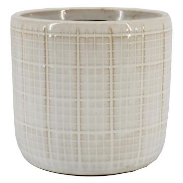 Pflanztopf RESCHADA, Keramik, Karomuster, weiß, 12,5cm, Ø13,2cm Pflanztopf RESCHADA, Keramik, Karomuster, weiß, 12,5cm, Ø13,2cm
