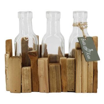 Flasche STOLLAN im Holzkistchen, 3 Stück, klar, 21x9x15,5cm Flasche STOLLAN im Holzkistchen, 3 Stück, klar, 21x9x15,5cm