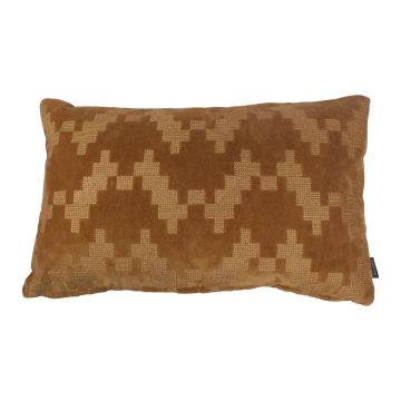 Deko Samtkissen ANJALI, cappuccino, ZickZack Strukturmuster, 50x30cm