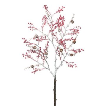 Kunstzweig Wacholder BLANTOR, Beeren, Zapfen, gefroren, weiß, 80cm