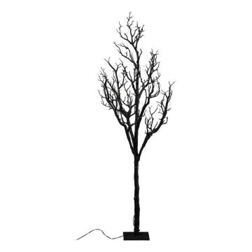 Kunst Baumstamm laublos GLOVIR auf Platte, LEDs, mit Geäst, schwarz, 105cm