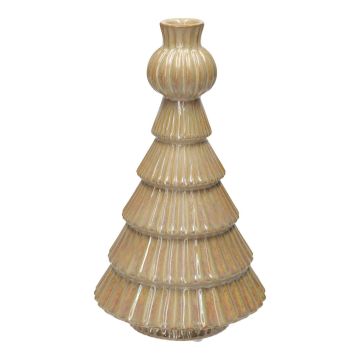 Dekoflasche Tannenbaum BRIXON, Linien Muster, Keramik, beige, 25,2cm, Ø14,3cm Dekoflasche Tannenbaum BRIXON, Linien Muster, Keramik, beige, 25,2cm, Ø14,3cm