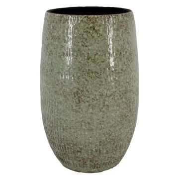 Vintage Vase OXYON, Keramik, Streifen, gesprenkelt, grün, 40cm, Ø22cm Vintage Vase OXYON, Keramik, Streifen, gesprenkelt, grün, 40cm, Ø22cm