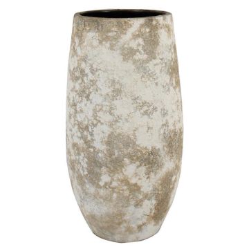 Pflanzvase Keramik AROON mit Maserung, antikweiß, 50cm, Ø26cm Pflanzvase Keramik AROON mit Maserung, antikweiß, 50cm, Ø26cm