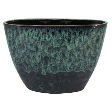 Keramik Übertopf oval ELIEL, gesprenkelt, schwarz-blau, 32x15x22cm Keramik Übertopf oval ELIEL, gesprenkelt, schwarz-blau, 32x15x22cm