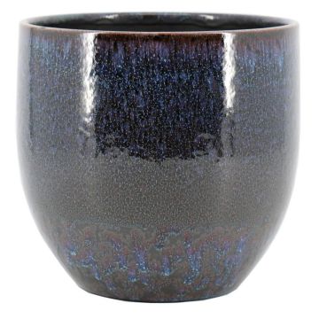 Keramik Übertopf ELIEL, gesprenkelt, schwarz-blau, 28cm, Ø28cm Keramik Übertopf ELIEL, gesprenkelt, schwarz-blau, 28cm, Ø28cm