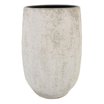 Keramikvase VEMIL, gesprenkelt, weiß, 50cm, Ø29cm