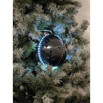 Christbaum Kugel LUVELIA mit LED, 5 Stück, glänzend schwarz, Ø8cm Christbaum Kugel LUVELIA mit LED, 5 Stück, glänzend schwarz, Ø8cm