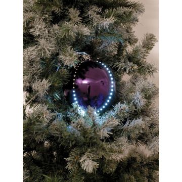 Christbaum Kugel LUVELIA mit LED, 5 Stück, glänzend lila, Ø8cm Christbaum Kugel LUVELIA mit LED, 5 Stück, glänzend lila, Ø8cm
