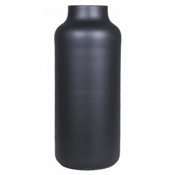 Glas Tisch Vase SIARA aus Glas, schwarz-matt, 35cm, Ø15cm