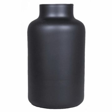 Glas Tisch Vase SIARA aus Glas, schwarz-matt, 25cm, Ø15cm
