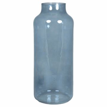 Glas Tisch Vase SIARA aus Glas, blau-klar, 35cm, Ø15cm