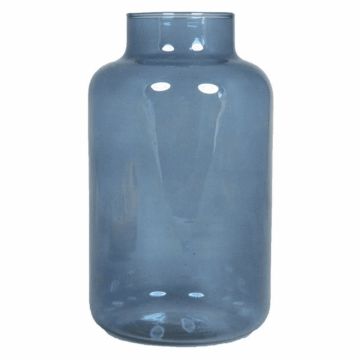Glas Tisch Vase SIARA aus Glas, blau-klar, 25cm, Ø15cm
