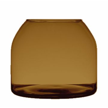 Tischvase HELVIA, Glas, orange-braun-klar, 25cm, Ø19,5cm