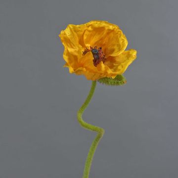 Kunstblume Mohnblume ANKANG, orange-gelb, 70cm, Ø9,5cm