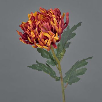 Kunstblume Chrysantheme LINGYUN, orange-rot, 65cm, Ø16cm