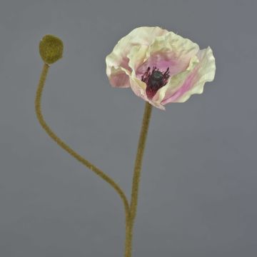 Kunstblume Mohnblume YILAN, rosa-weiß, 60cm, Ø12cm