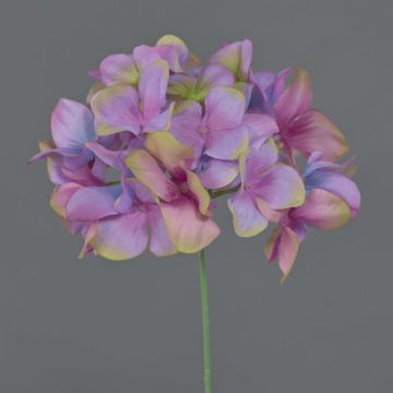 Dekoblume Hortensie FUHUA, lila-rosa-blau-grün, 23cm, Ø14cm