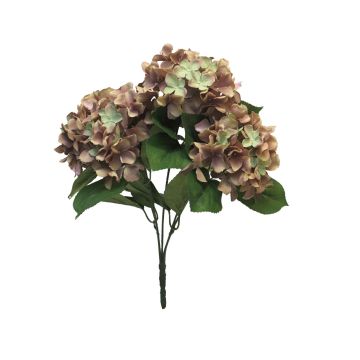 Künstliche Blume Hortensie LINJIA auf Steckstab, braun-grün, 45cm