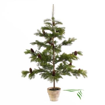 Kunst Nordmanntanne JUSTUS, Dekotopf, Zapfen, 135cm, Ø85cm