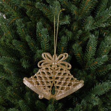 Christbaumschmuck Glocken Hänger SCOUT, Acryl, Glitzer, gold, 11x3x8cm Christbaumschmuck Glocken Hänger SCOUT, Acryl, Glitzer, gold, 11x3x8cm