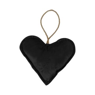 Herz Dekohänger EYRUN aus Samt, Aufhängeseil, schwarz, Ø16cm Herz Dekohänger EYRUN aus Samt, Aufhängeseil, schwarz, Ø16cm