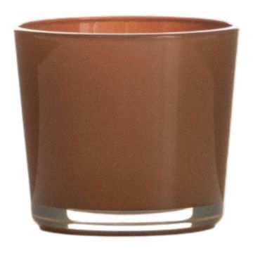 Übertopf aus Glas ALENA, toffee-braun, 19cm, Ø19cm