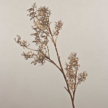 Künstlicher Fukientee Zweig JARVAN, Glitzer, kupfer, 110cm