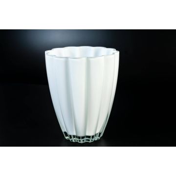 Glas Blumenvase BEA, weiß, 17cm, Ø14cm Glas Blumenvase BEA, weiß, 17cm, Ø14cm