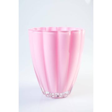 Glas Blumenvase BEA, rosa, 17cm, Ø14cm Glas Blumenvase BEA, rosa, 17cm, Ø14cm