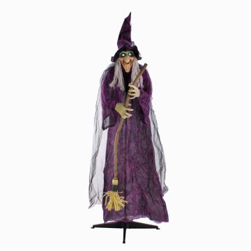 Halloween Dekoration Hexe FERDERRA mit Bewegungs- Soundfunktion, Besen, LEDs, 175cm Halloween Dekoration Hexe FERDERRA mit Bewegungs- Soundfunktion, Besen, LEDs, 175cm