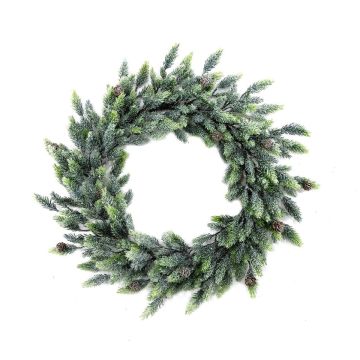 Dekokranz Fichte NAGORI mit Zapfen, gefroren, Ø55cm